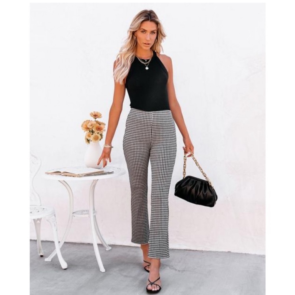 Vici cotton high rise gingham pants